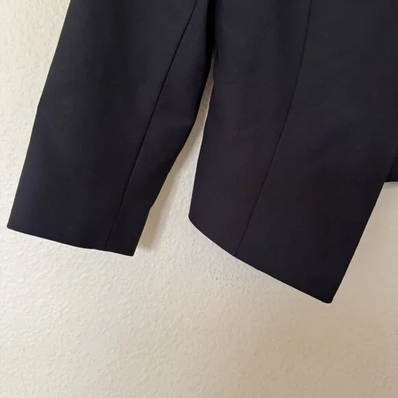 Express Womens Blazer Black 3/4 Sleeve Open Front Dress Jacket Shrug Size 2 - Picture 4 of 7